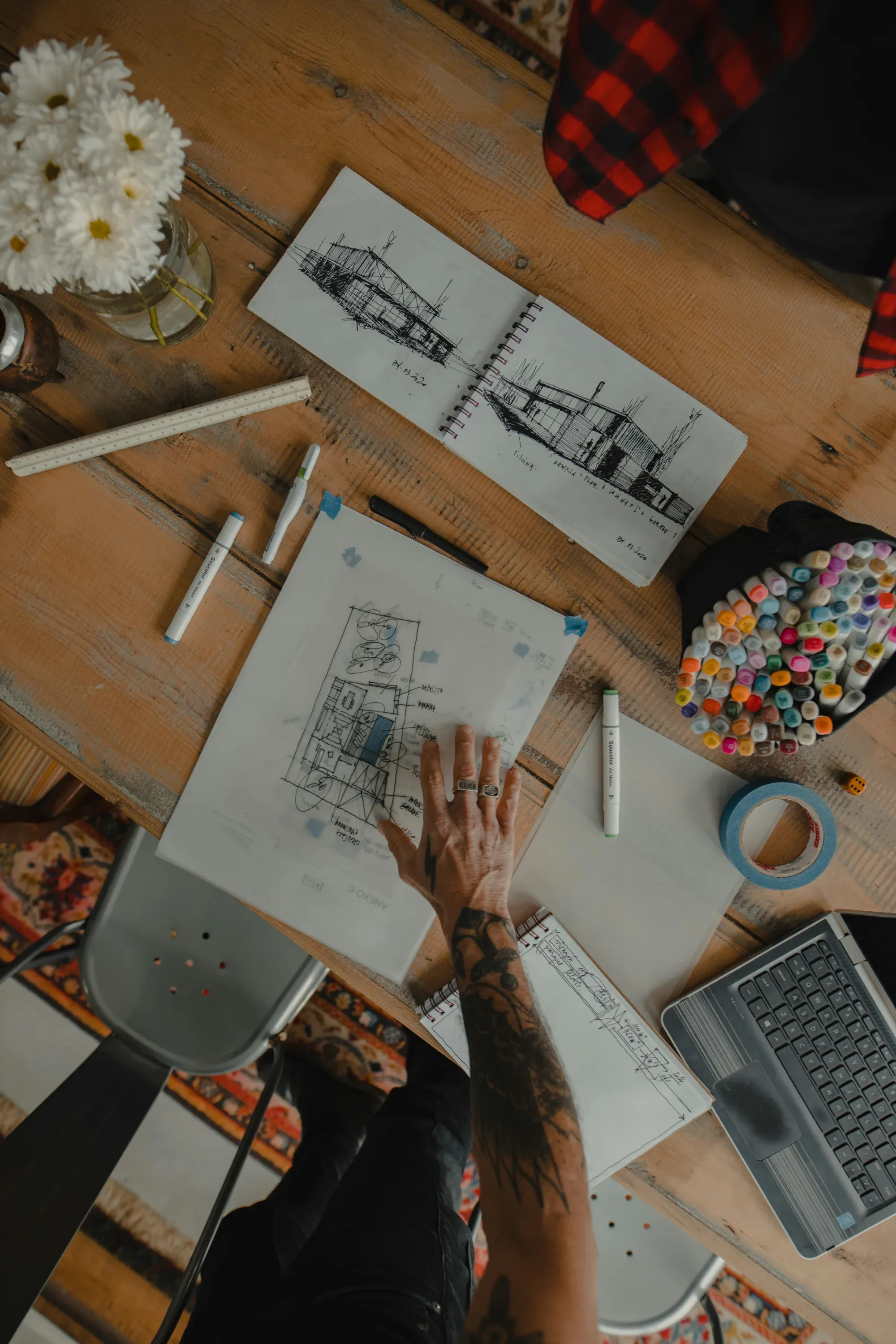 Arkitektonisk skisse og tegning